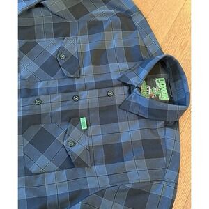 Dixxon Flannel Adrenaline Men's LARGE Long Sleeve Shirt Green Plaid Racing